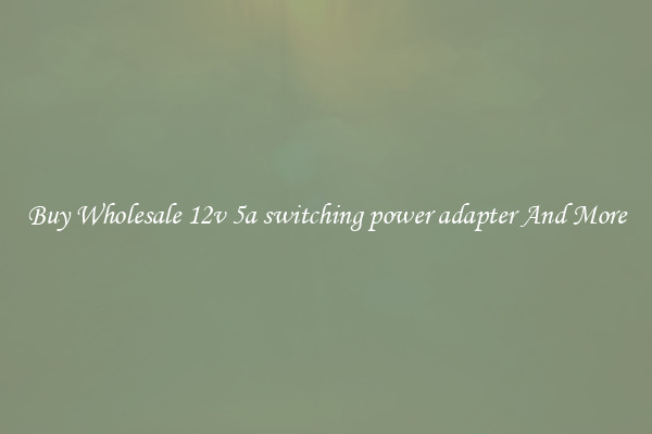 Buy Wholesale 12v 5a switching power adapter And More