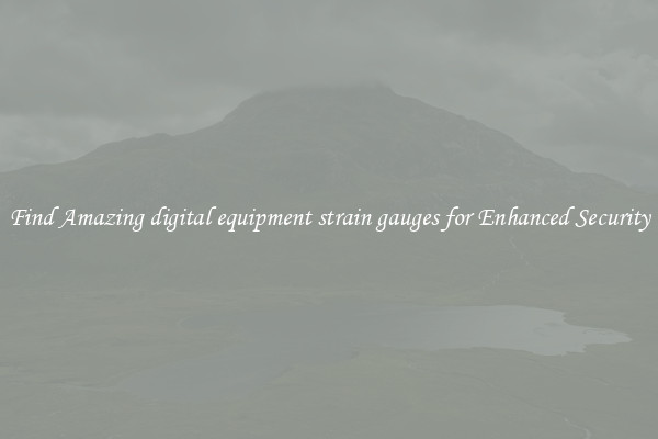Find Amazing digital equipment strain gauges for Enhanced Security