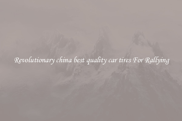 Revolutionary china best quality car tires For Rallying