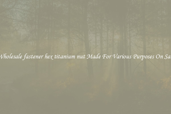 Wholesale fastener hex titanium nut Made For Various Purposes On Sale