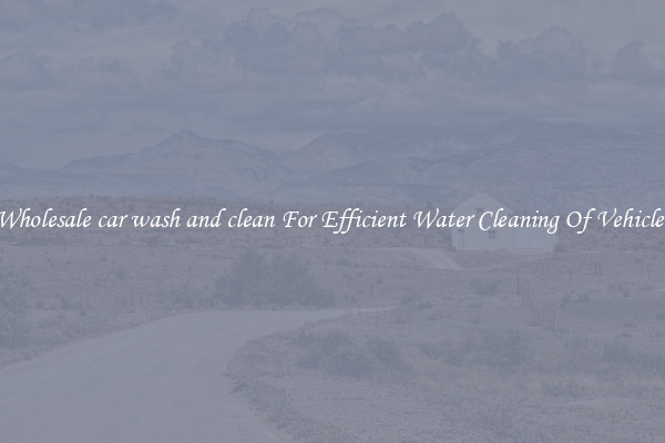 Wholesale car wash and clean For Efficient Water Cleaning Of Vehicles