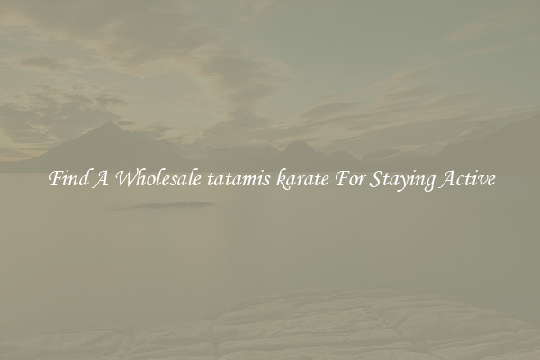 Find A Wholesale tatamis karate For Staying Active