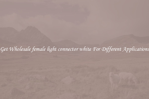 Get Wholesale female light connector white For Different Applications